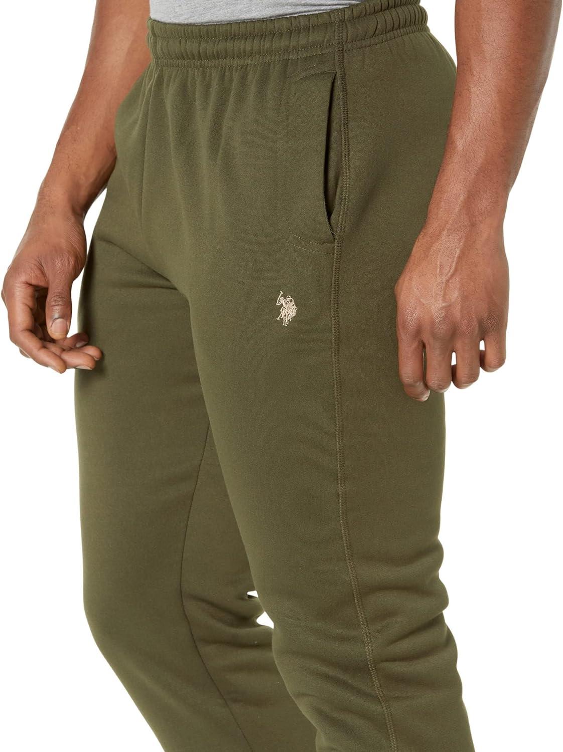 imageUS Polo Assn Mens Zip Pocket Fleece PantsForest Night