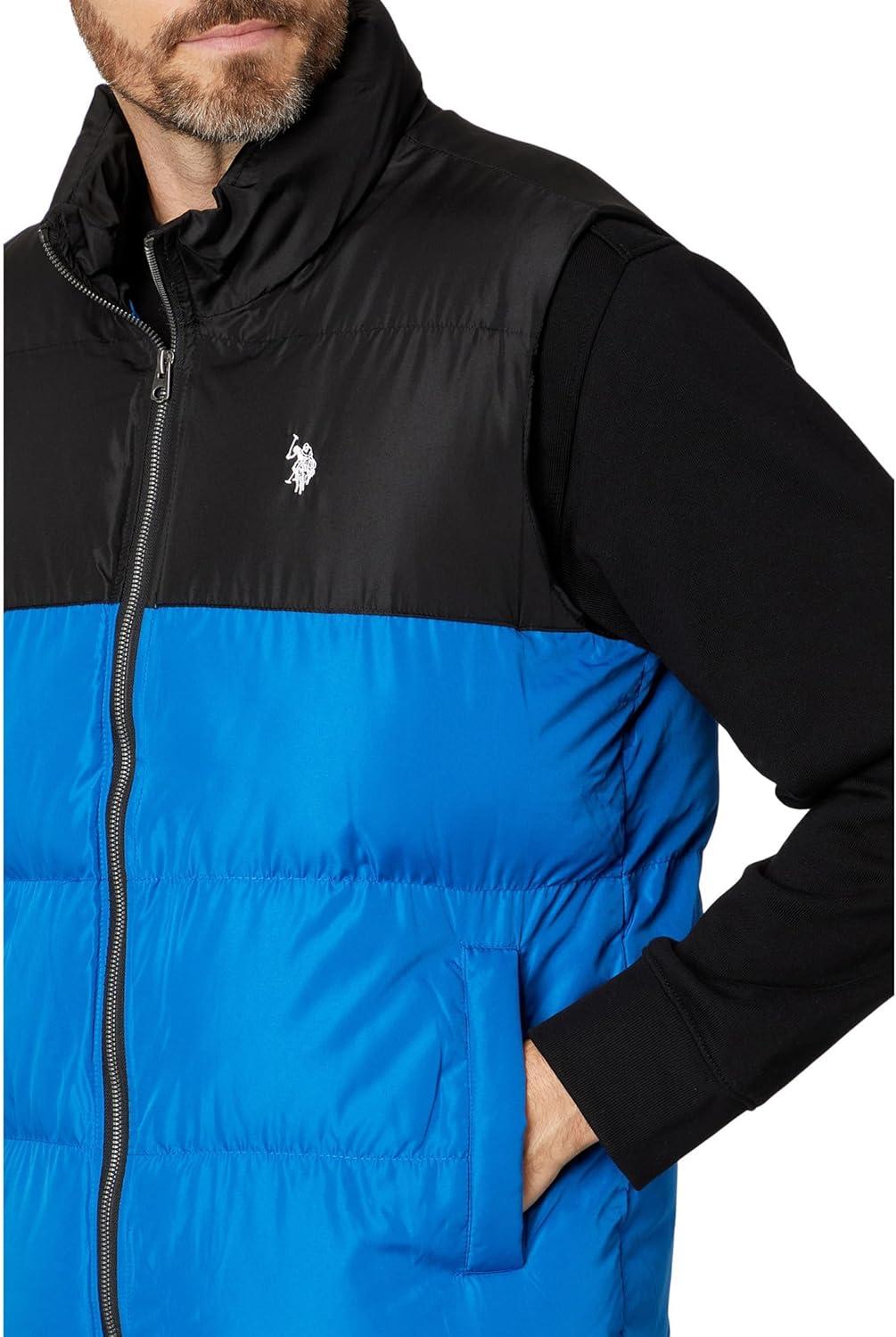 imageUS Polo Assn womens Uspa Colorblock Puffer VestBlue Falls