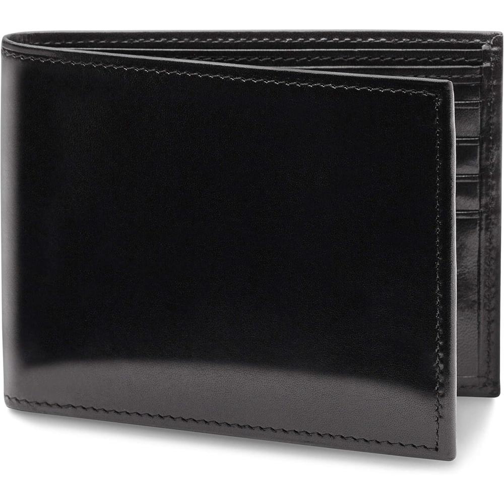 imageBosca Mens Old Leather Bifold Wallet with ID Window and Card Slots  Italian Leather Durable and Stylish BlackBlack