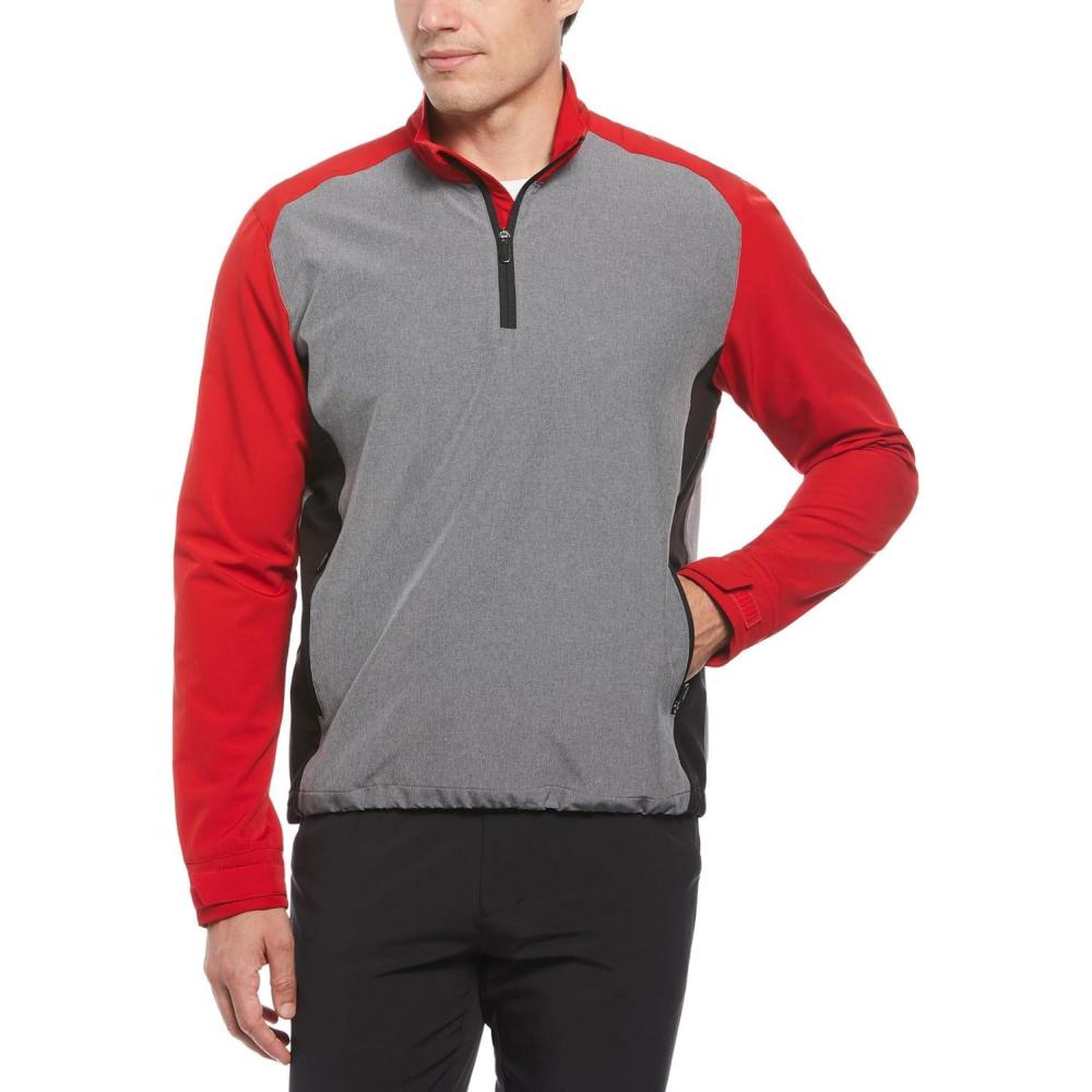 imageCallaway mens Long Sleeve 14 Zip Wind JacketTango Red