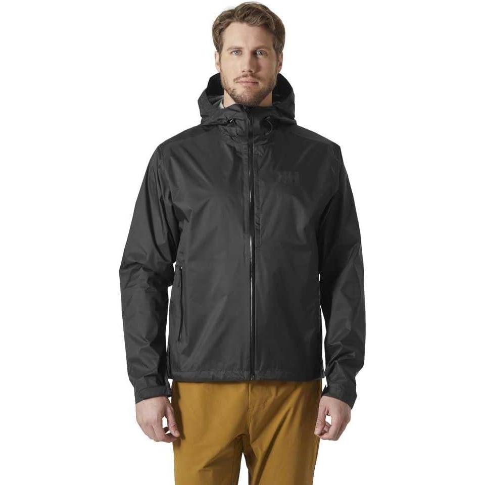 imageHellyHansen Loke Terra Jacket Mens Lightweight Waterproof Rain Jacket Breathable ampamp Windproof Outdoor Shell990 Black
