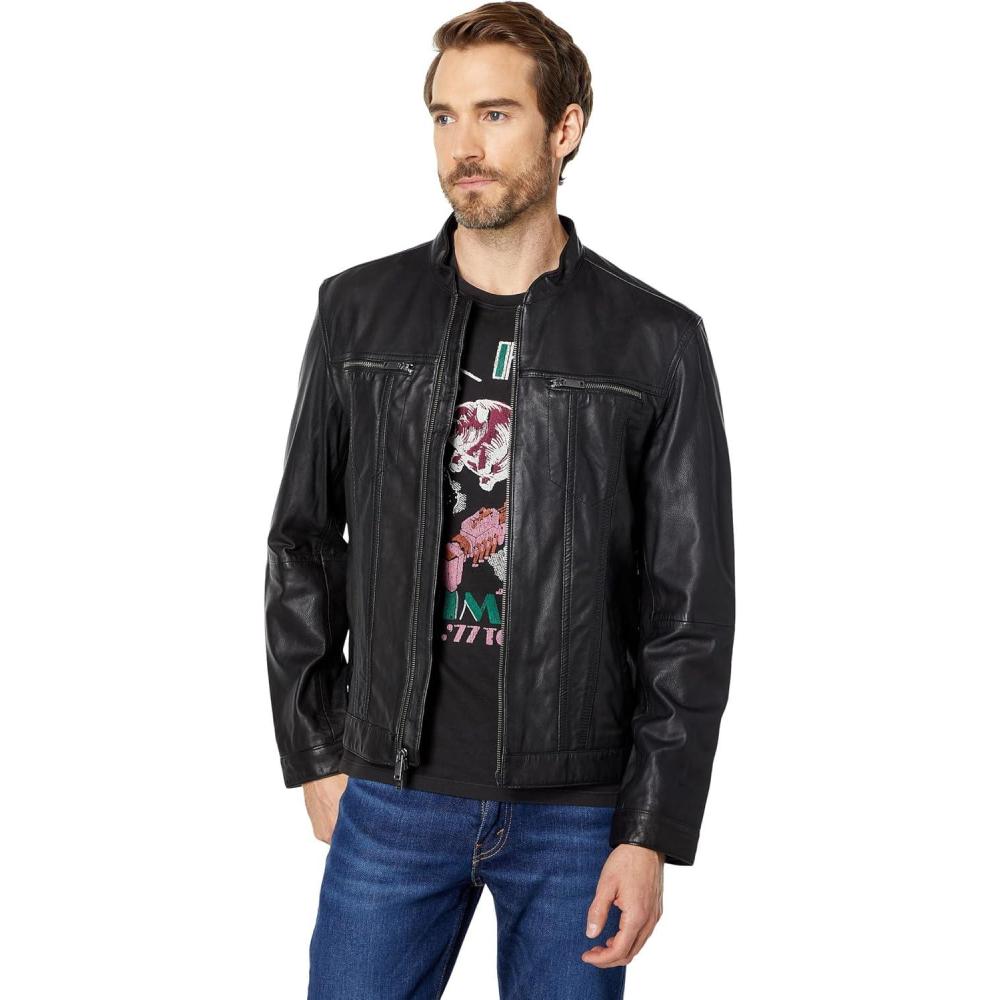 imageJohn Varvatos BRANDO BAND COLLAR JACKETBlack