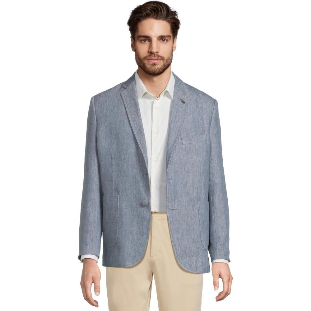 imageJohnston ampamp Murphy Mens Washed Linen BlazerLight Blue