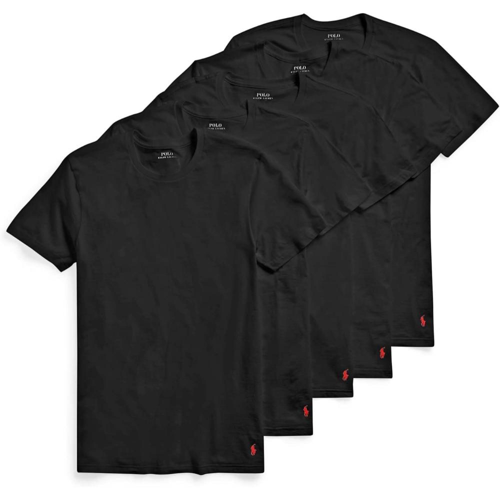 imagePOLO RALPH LAUREN 5 Pack Cotton Classic Crews5 Polo Black