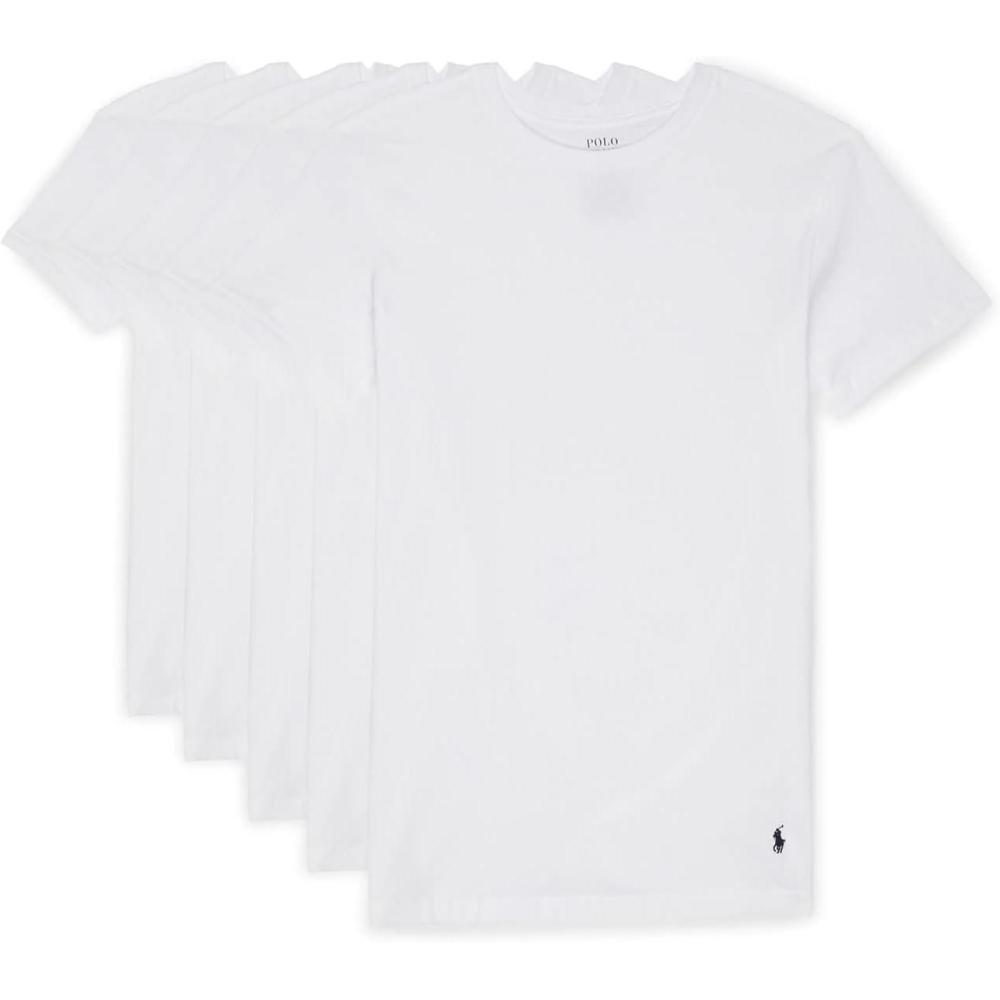 imagePOLO RALPH LAUREN 5 Pack Cotton Classic Crews5 WhiteCruise Navy
