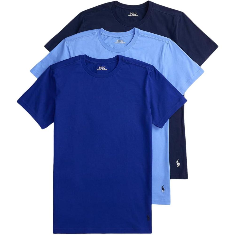 imagePolo Ralph Lauren Mens Slim Fit Cotton Crew Undershirt 3PackHeritage RoyalHarbor Island BlueCruise Navy