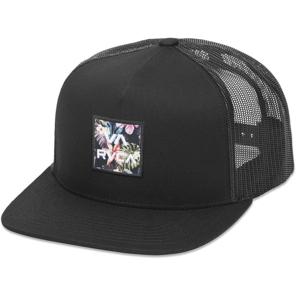 imageRVCA Mens Va All The Way Print TruckerBlack Multi