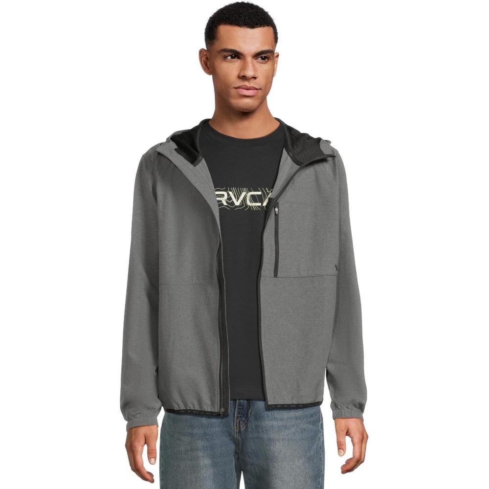 imageRVCA mens Sport Yogger Ii 4way Stretch Windbreaker JacketCharcoal Heather S125