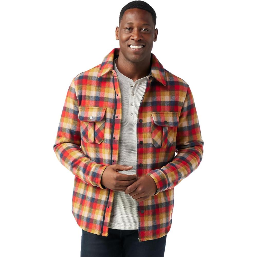 imageSmartwool Mens Anchor Line Shirt JacketRhythmic Red Plaid