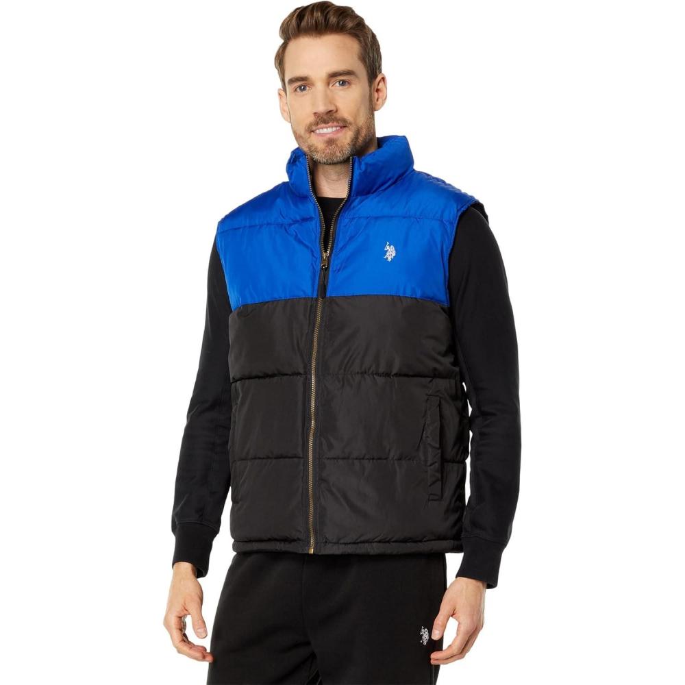 imageUS POLO ASSN ColorBlock Puffer VestBlack