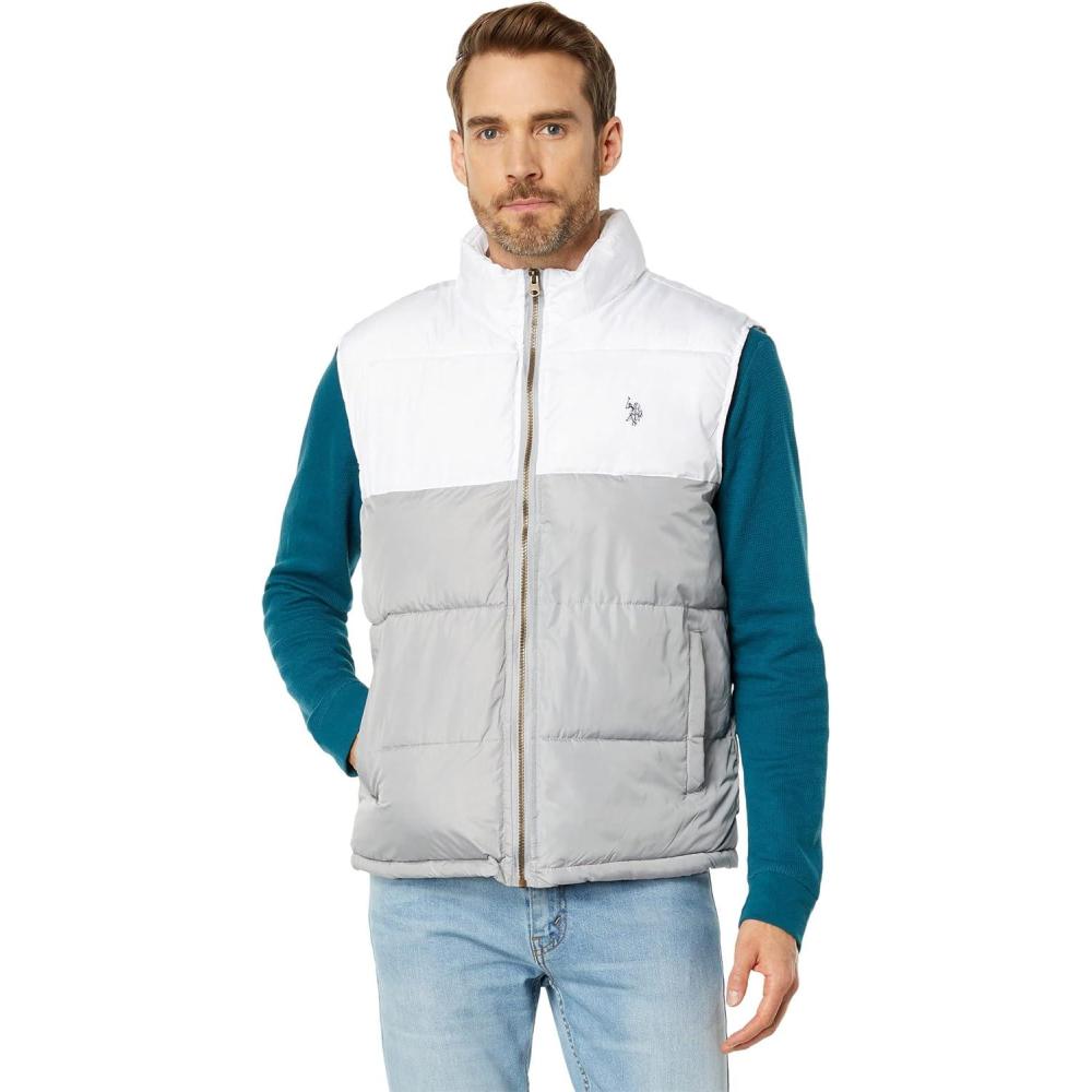 imageUS POLO ASSN ColorBlock Puffer VestVapor Grey