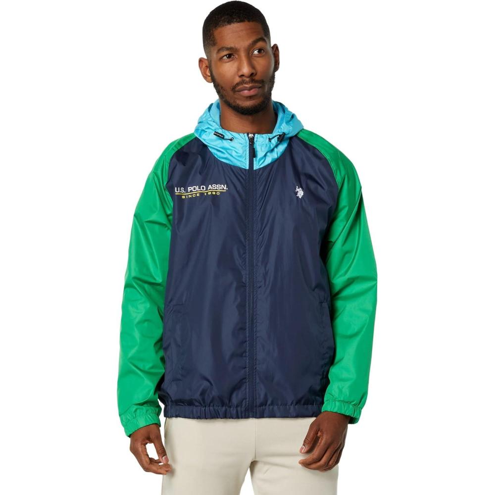 imageUS POLO ASSN USPA Multicolor WindbreakerScuba Blue