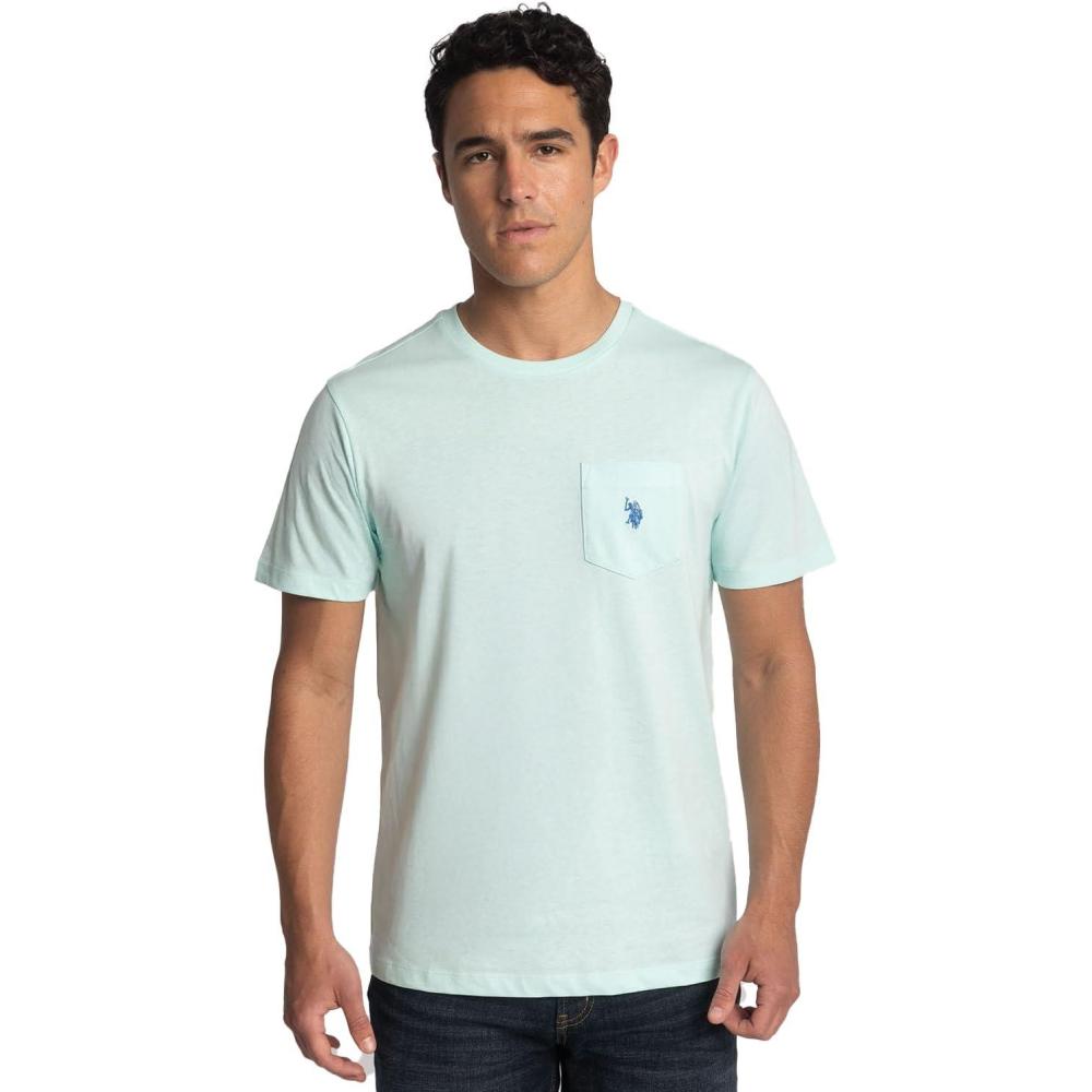 imageUS Polo Assn Mens Crew Neck Pocket TShirt Color Group 2 of 2Aqua Teal