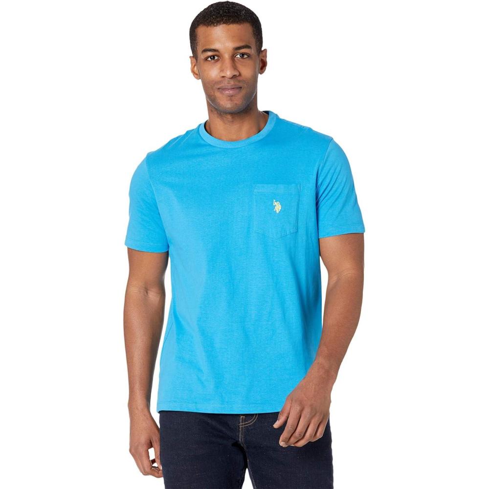 imageUS Polo Assn Mens Crew Neck Pocket TShirt Color Group 2 of 2Blue Fin