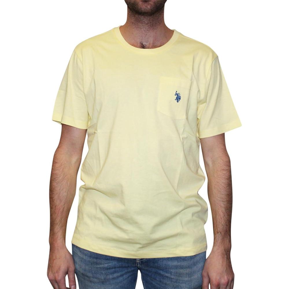 imageUS Polo Assn Mens Crew Neck Pocket TShirt Color Group 2 of 2California Yellow