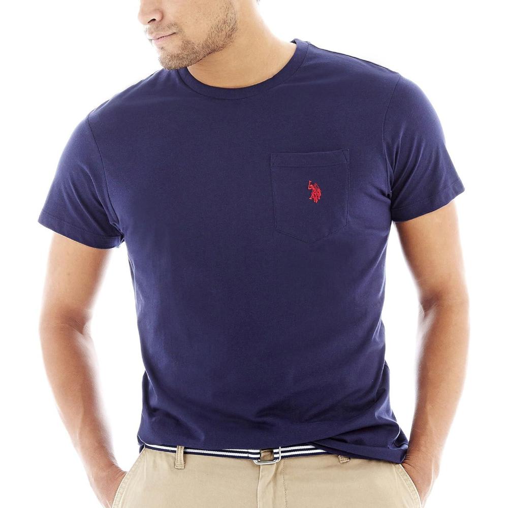 imageUS Polo Assn Mens Crew Neck Pocket TShirt Color Group 2 of 2Classic Navy