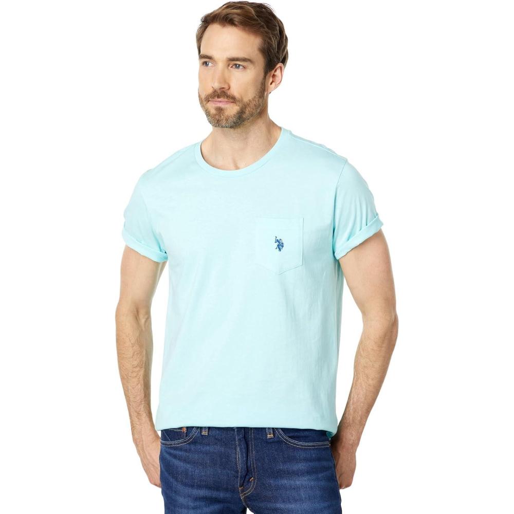 imageUS Polo Assn Mens Crew Neck Pocket TShirt Color Group 2 of 2Easy Turquoise