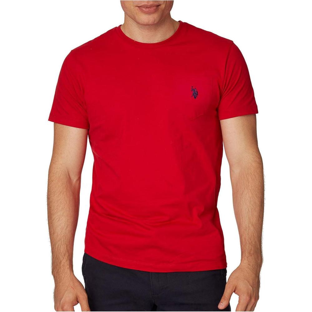 imageUS Polo Assn Mens Crew Neck Pocket TShirt Color Group 2 of 2Engine Red