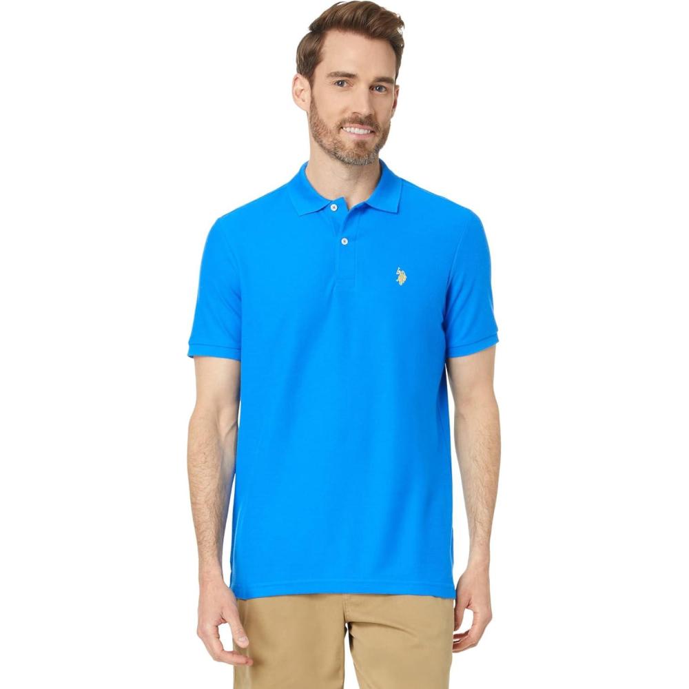imageUS Polo Assn Mens Solid Pique Polo ShirtSuper Sonic Blue