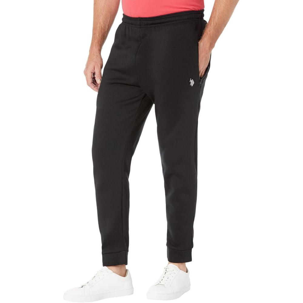 imageUS Polo Assn Mens Zip Pocket Fleece PantsBlack