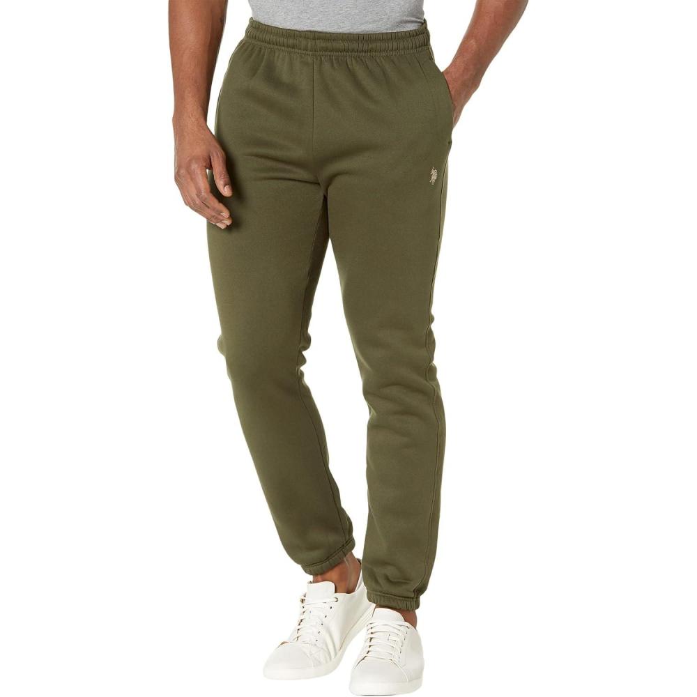 imageUS Polo Assn Mens Zip Pocket Fleece PantsForest Night
