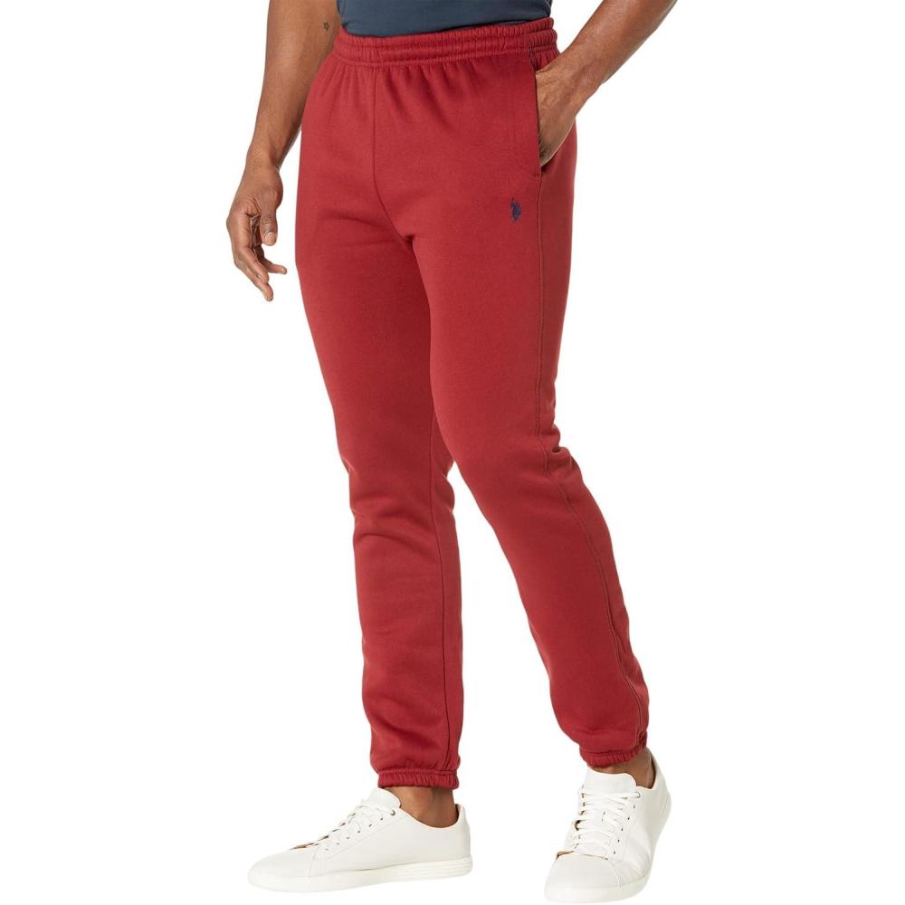 imageUS Polo Assn Mens Zip Pocket Fleece PantsUniversity Red