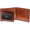 Bosca Men’s Old Leather Bifold Wallet with ID Window and Card Slots – Italian Leather, Durable and Stylish, Black(Amber)