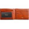 Bosca Men’s Old Leather Bifold Wallet with ID Window and Card Slots – Italian Leather, Durable and Stylish, Black(Amber)