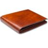 Bosca Men’s Old Leather Bifold Wallet with ID Window and Card Slots – Italian Leather, Durable and Stylish, Black(Amber)