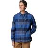Columbia Men’s Windward Ii Shirt Jacket(Mountain Blue Multi Windowpane Check)