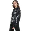 DKNY Long Sleeve Tiger Eye Sweater(Black/Smoke Grey Heather)