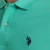 U.S. Polo Assn. Mens Solid Pique Polo Shirt(Aqua Teal)