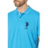 U.S. Polo Assn. Mens Solid Pique Polo Shirt(Beacon Blue)