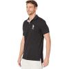 U.S. Polo Assn. Mens Solid Pique Polo Shirt(Black Heather-6543)