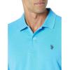 U.S. Polo Assn. Mens Solid Pique Polo Shirt(Blue Fin Heather)
