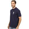 U.S. Polo Assn. Mens Solid Pique Polo Shirt(Classic Navy/White)