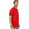 U.S. Polo Assn. Mens Solid Pique Polo Shirt(Engine Red/White)