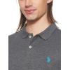 U.S. Polo Assn. Mens Solid Pique Polo Shirt(Heather Dark Gray)