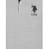 U.S. Polo Assn. Mens Solid Pique Polo Shirt(Heather Grey/Black-6543)
