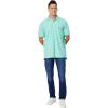 U.S. Polo Assn. Mens Solid Pique Polo Shirt(Jade Green Heather/Navy)