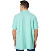U.S. Polo Assn. Mens Solid Pique Polo Shirt(Jade Green Heather/Navy)