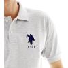U.S. Polo Assn. Mens Solid Pique Polo Shirt(Light Heather Gray)