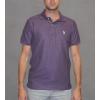 U.S. Polo Assn. Mens Solid Pique Polo Shirt(Purple Mountain Heather)