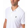 U.S. Polo Assn. Mens Solid Pique Polo Shirt(White/Black)
