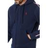 U.S. Polo Assn. mens Uspa Uspa Full Zip Sleeve Stripe Hoodie(Classic Navy)