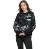 DKNY Long Sleeve Tiger Eye Sweater(Black/Smoke Grey Heather)