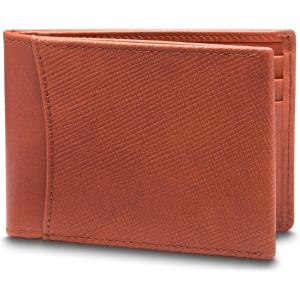 SMALL BIFOLD WALLET w/NON-RF BLOCKING PKT(Brown)