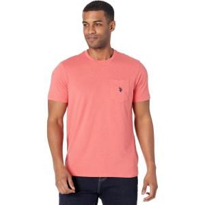 U.S. Polo Assn. Men’s Crew Neck Pocket T-Shirt (Color Group 2 of 2)(Coral Shell Heather)
