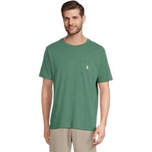 U.S. Polo Assn. Men’s Crew Neck Pocket T-Shirt (Color Group 2 of 2)(Green Trail Heather)
