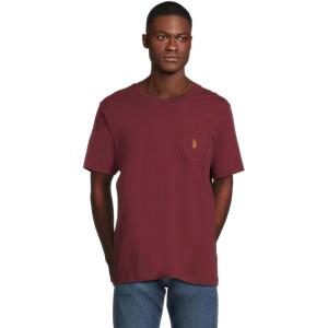 U.S. Polo Assn. Men’s Crew Neck Pocket T-Shirt (Color Group 2 of 2)(Maroon Fall)